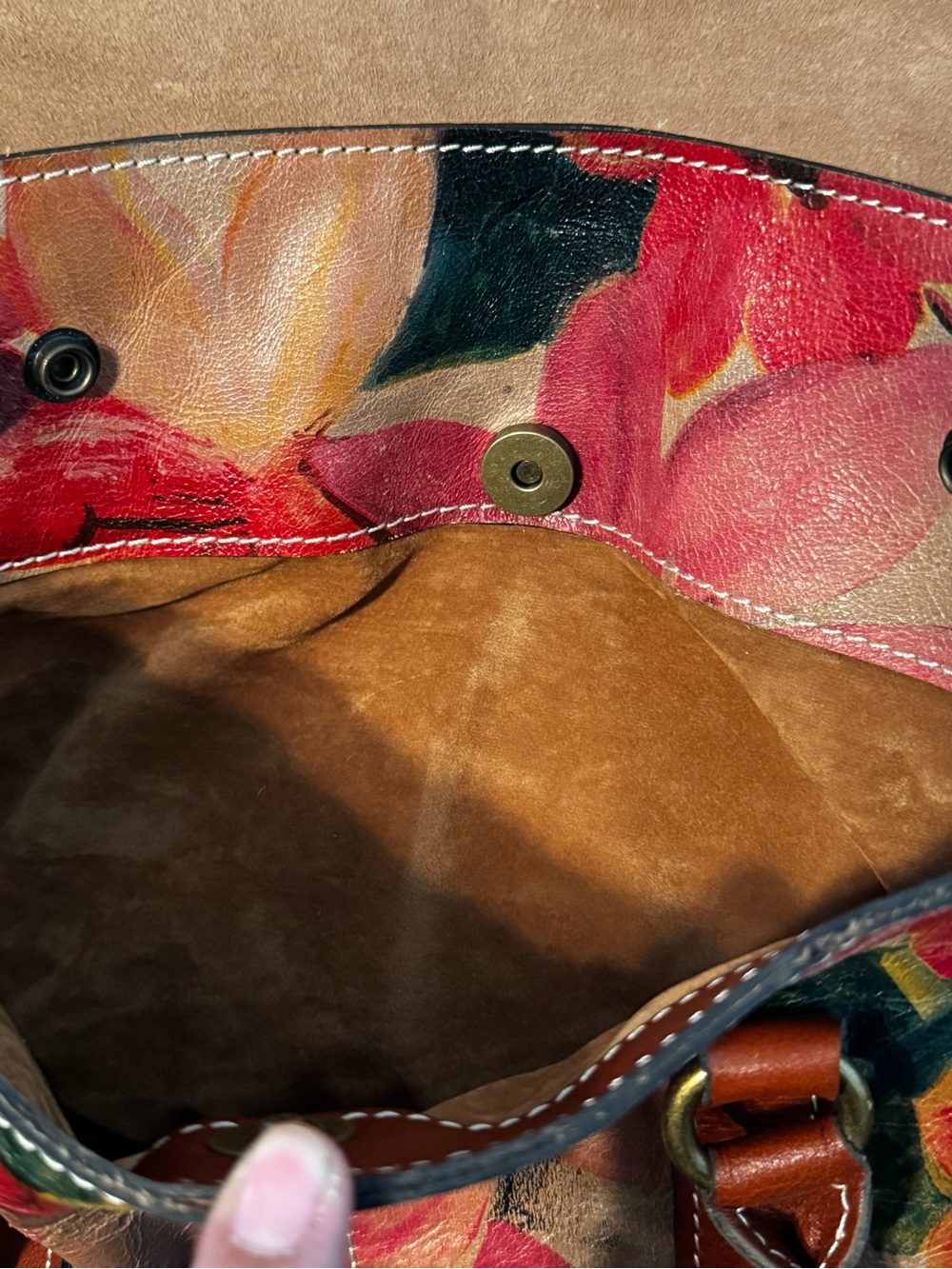 Patricia Nash Leather Floral Shoulder Bag - Picture 6 of 9